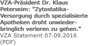 V Z A - P r äs i d e n t   D r .   K l a u s   P e t e r s e i m :